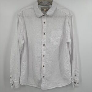 Carbon2Cobalt Shirt Mens Large White Textured Button Up Long Sleeve‎ Casual